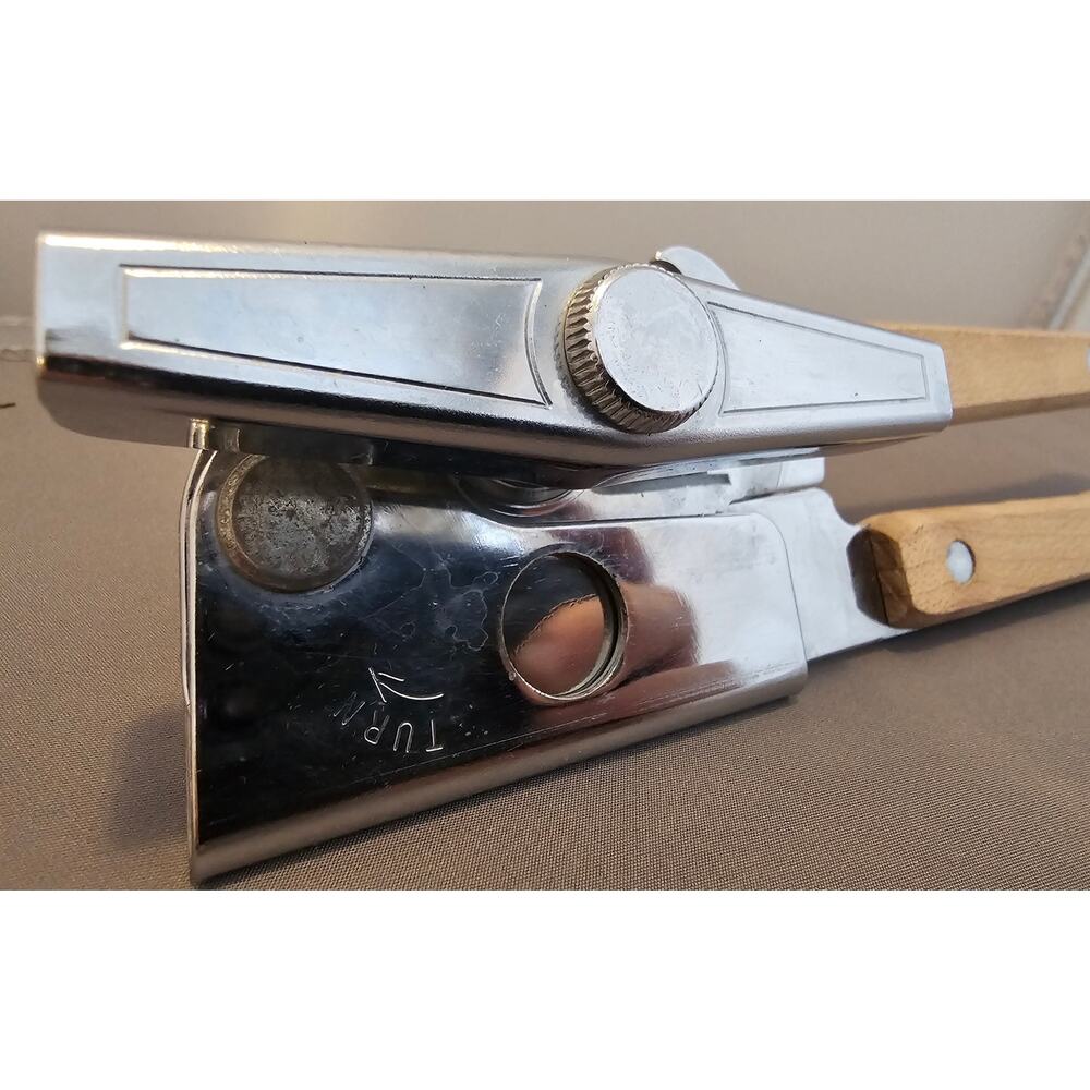 Vintage Swing-A-Way No. 9 Can Opener Bottle Wood Grips Manual 7-1/2” USA Away - Picture 7 of 10